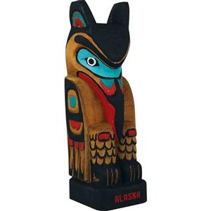 TOTEM POLE WOOD RAVEN 6"