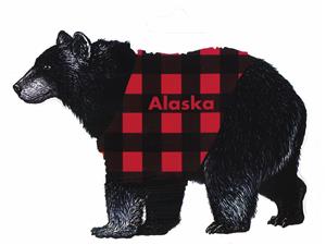 STICKER BUFFALO PLAID BEAR