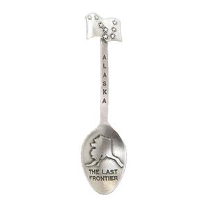 SPOON, PEWTER ALASKA FLAG