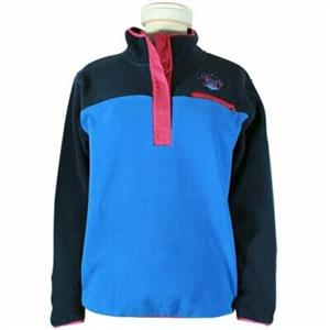 SWEATSHIRT, LADIES 1/4 SNAP FLEECE PULLOVER- NAVY/ROYAL (LG)