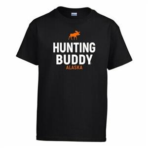 T-SHIRT, YOUTH DAD'S HUNTING BUDDY- BLACK (LG)