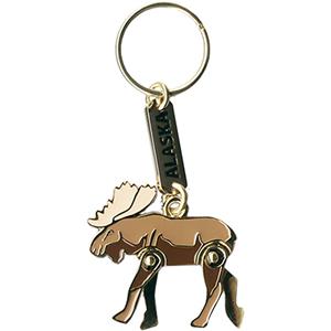 Moveable Enamel Moose Metal Key Chain