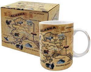 MUG BOXED VNTG MAP