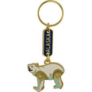 Moveable Enamel Polar Bear Metal Key Chain