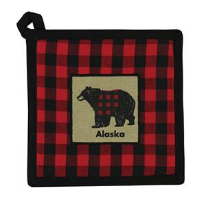 HOT PAD BUFFALO PLAID BEAR