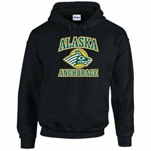 HOODIE, ADULT UNIVERSITY OF ALASKA ANCHORAGE- BLACK (LG)