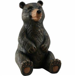 FIGURINE, WOOD LOOK BLACK BEAR