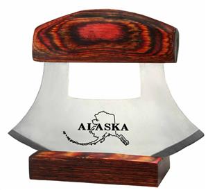 Multi-Color Brown Wood Handle Ulu