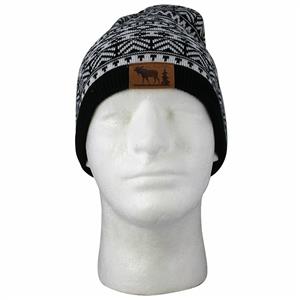 B&W Pattern Moose Knit Hat