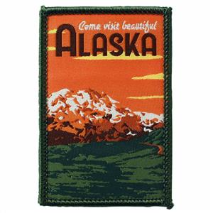 PATCH, WOVEN VISIT ALASKA MOUNTAINS