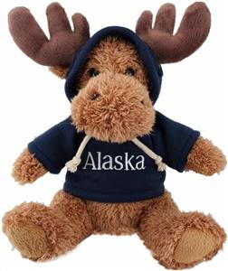 10"  Plush Sitting Moose w/Hoodie