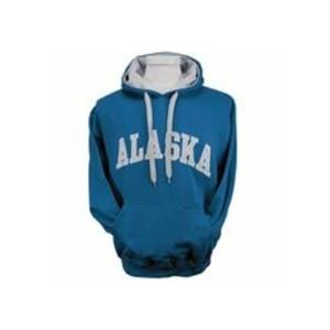 HOODIE, ADULT APPLIQUE ALASKA- MOROCCAN BLUE (5XL)