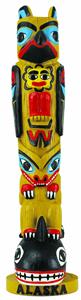 TOTEM POLE, RAVEN/WOLF/ORCA 8"