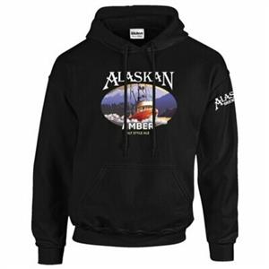 HOODIE, ADULT ALASKAN BREWING COMPANY AMBER- BLACK (2X)
