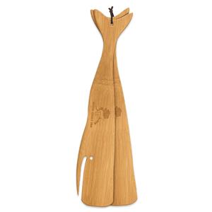 Bamboo Salad Server Set, Whales