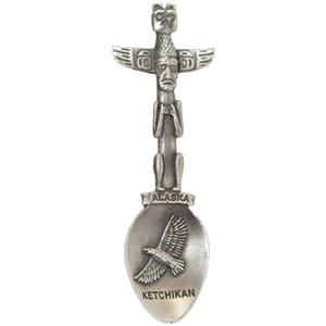 SPOON, PEWTER TOTEM KETCHIKAN