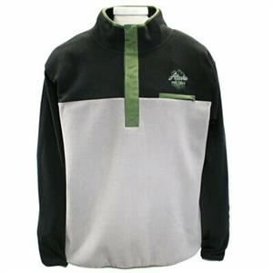 SWEATSHIRT, MEN'S 1/4 SNAP FLEECE PULLOVER- BLACK/GREY (MD)