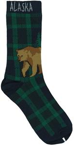 SOCK ADT FRONTIER PLAID BEAR