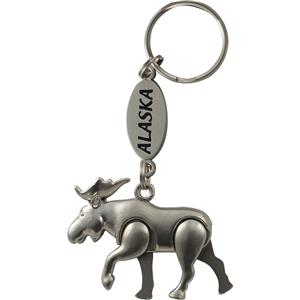 Moveable Moose Metal Key Chain