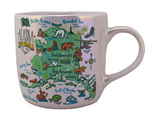 Iridescent Mint Icon Map Mug