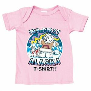 T-SHIRT, INFANT LAP MY FIRST ALASKA SHIRT- LIGHT PINK (12M)