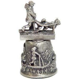 Dog Team Pewter Thimble