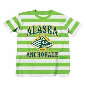 T-SHIRT, YOUTH UNIVERSITY OF ALASKA ANCHORAGE- WHITE/LIME (XS)