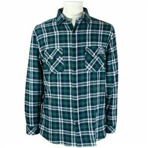 SHIRT, MEN'S FLANNEL ALASKA OUTDOOR- NAVY/GREEN PLAID (XL)