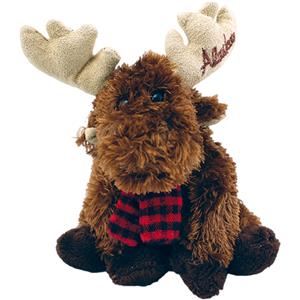 5.5" Plush Moose w/Checkered Scarf