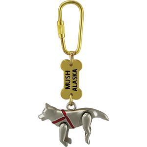 Moveable Husky Metal Key Chain